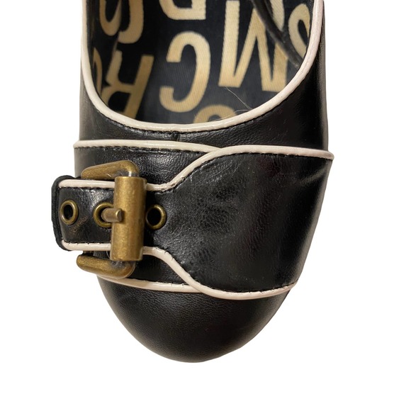 Marc Jacobs Black Leather Buckle Front Heels Size 39 - Picture 3 of 9